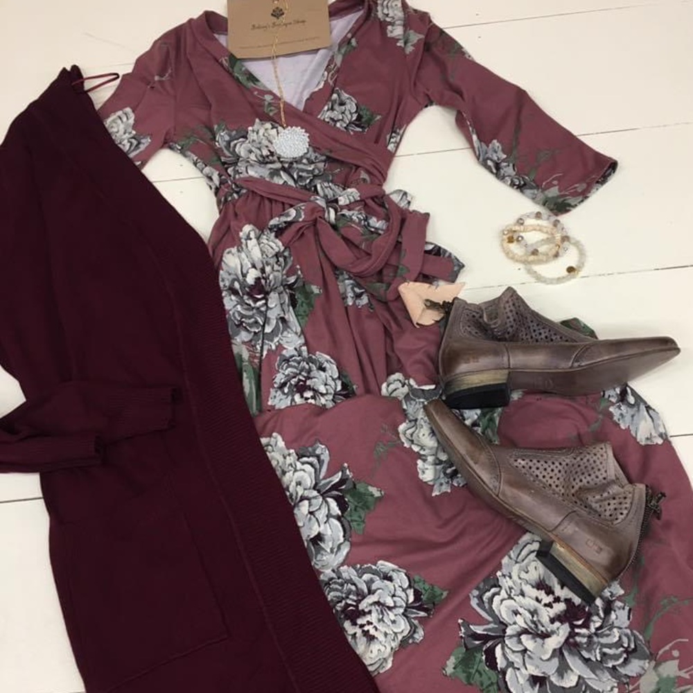 Faux wrap maxi dress